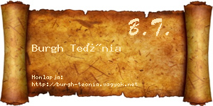 Burgh Teónia névjegykártya